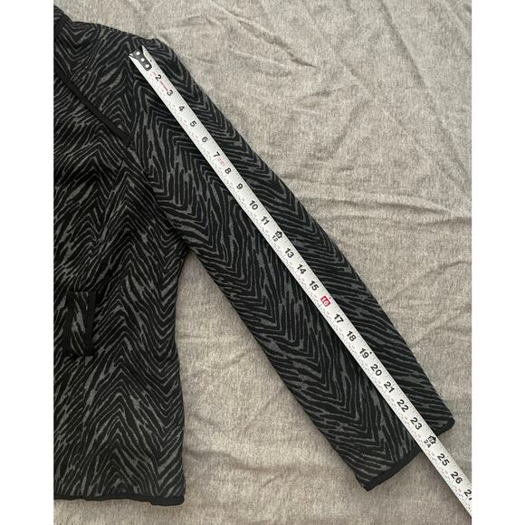 Sandro Sportswear Womens Size XL Black Gray Animal Print Short Coat - Picture 11 of 12